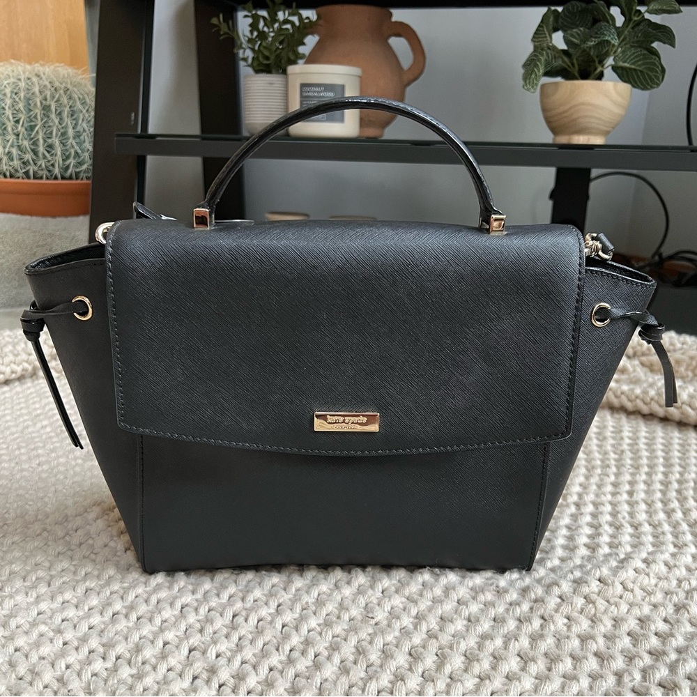 NWT Kate Spade Laurel Way Lilah Black Top Handle Satchel with Crossbody Strap